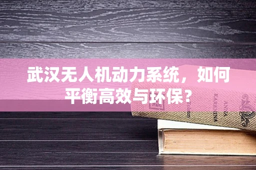 武汉无人机动力系统，如何平衡高效与环保？