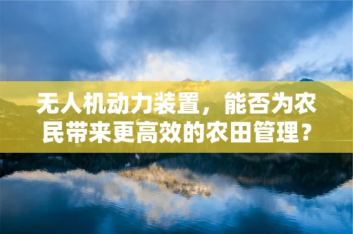 无人机动力装置，能否为农民带来更高效的农田管理？
