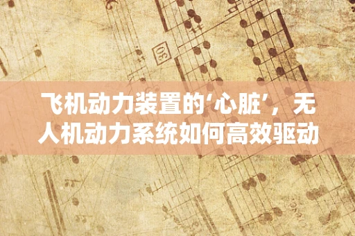 飞机动力装置的‘心脏’，无人机动力系统如何高效驱动飞行？