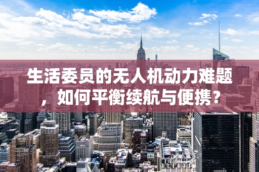 生活委员的无人机动力难题，如何平衡续航与便携？