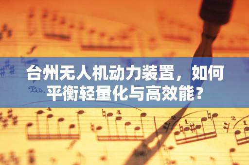 台州无人机动力装置，如何平衡轻量化与高效能？