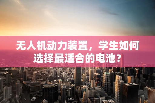 无人机动力装置，学生如何选择最适合的电池？