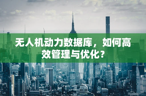 无人机动力数据库，如何高效管理与优化？