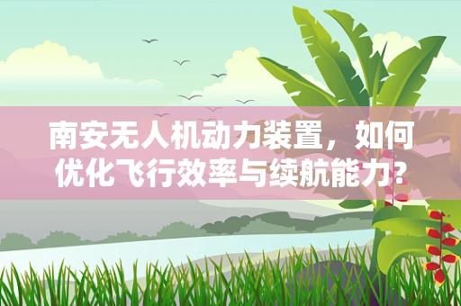南安无人机动力装置，如何优化飞行效率与续航能力？