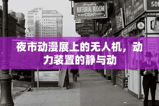 夜市动漫展上的无人机，动力装置的静与动