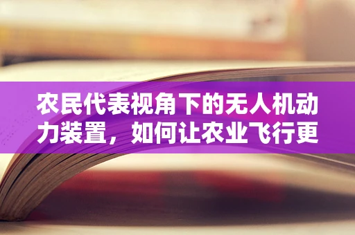 农民代表视角下的无人机动力装置，如何让农业飞行更高效？