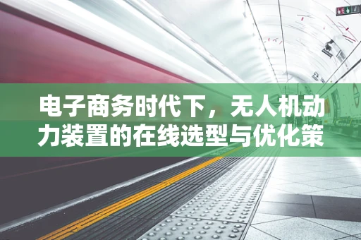 电子商务时代下，无人机动力装置的在线选型与优化策略