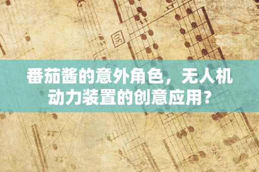 番茄酱的意外角色，无人机动力装置的创意应用？