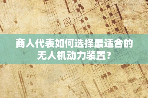 商人代表如何选择最适合的无人机动力装置？