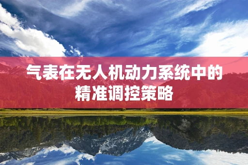 气表在无人机动力系统中的精准调控策略