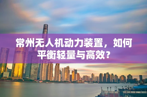 常州无人机动力装置，如何平衡轻量与高效？
