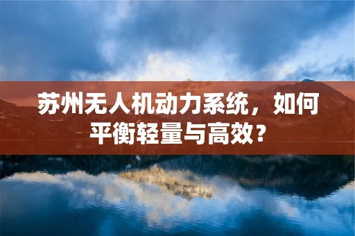 苏州无人机动力系统，如何平衡轻量与高效？