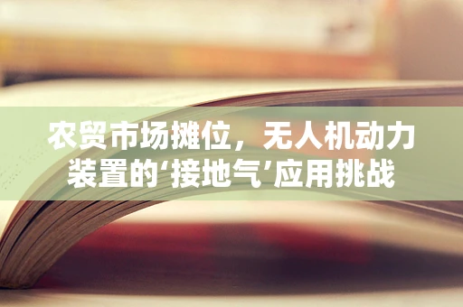 农贸市场摊位，无人机动力装置的‘接地气’应用挑战