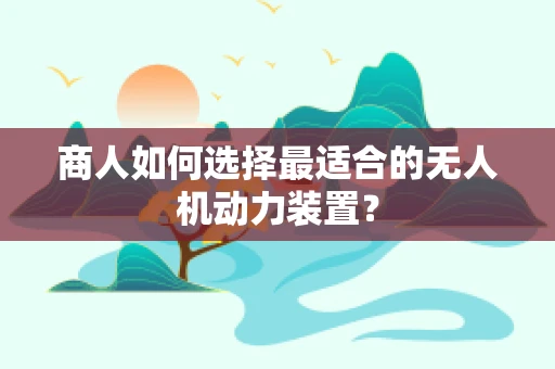 商人如何选择最适合的无人机动力装置？