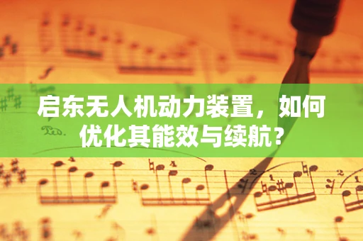 启东无人机动力装置，如何优化其能效与续航？