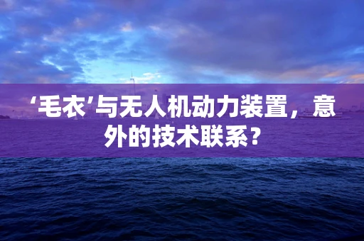 ‘毛衣’与无人机动力装置，意外的技术联系？
