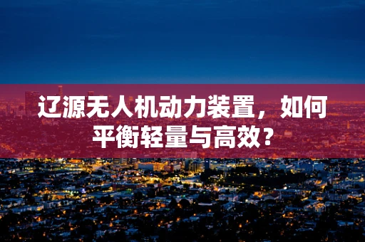 辽源无人机动力装置，如何平衡轻量与高效？